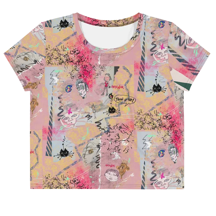 Toon it Up! Women's Poly Crop Tee 'Rosie Toons' product image (1)