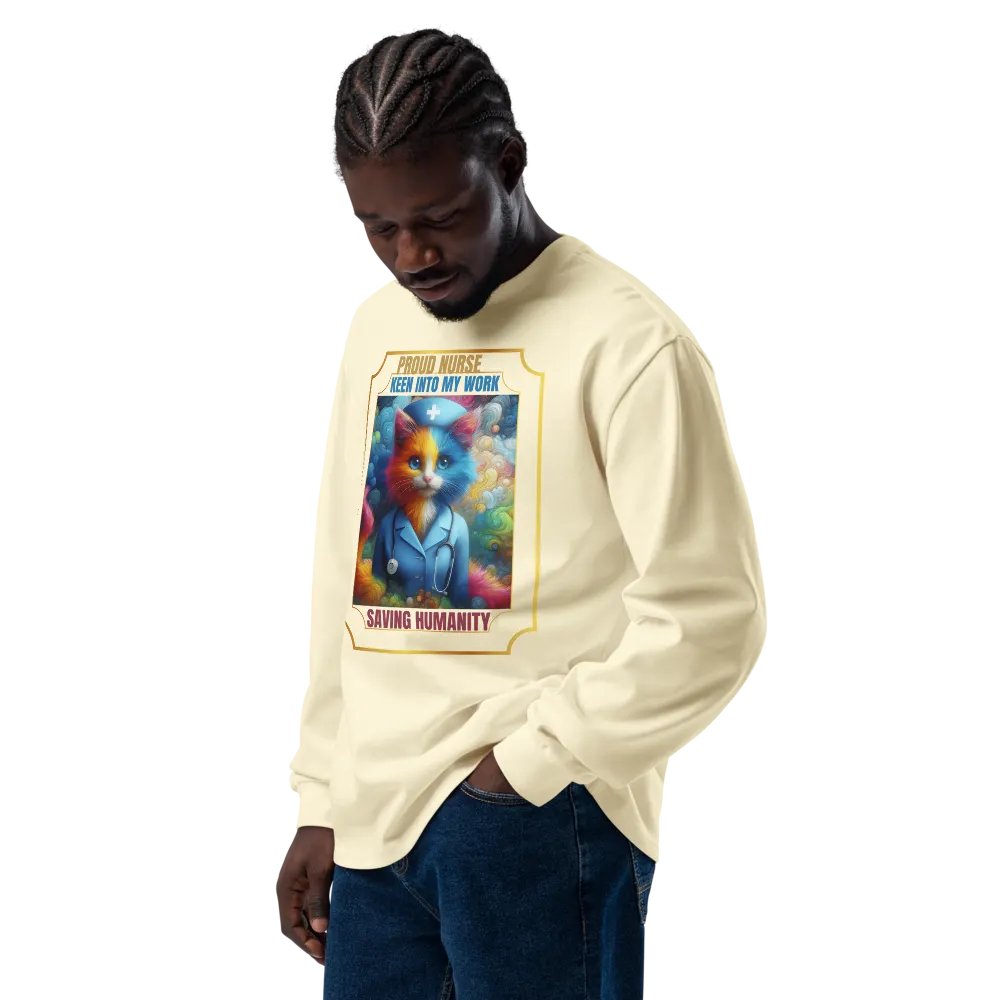 Whimsical Nurse Cat Long Sleeve Shirt product image (33)