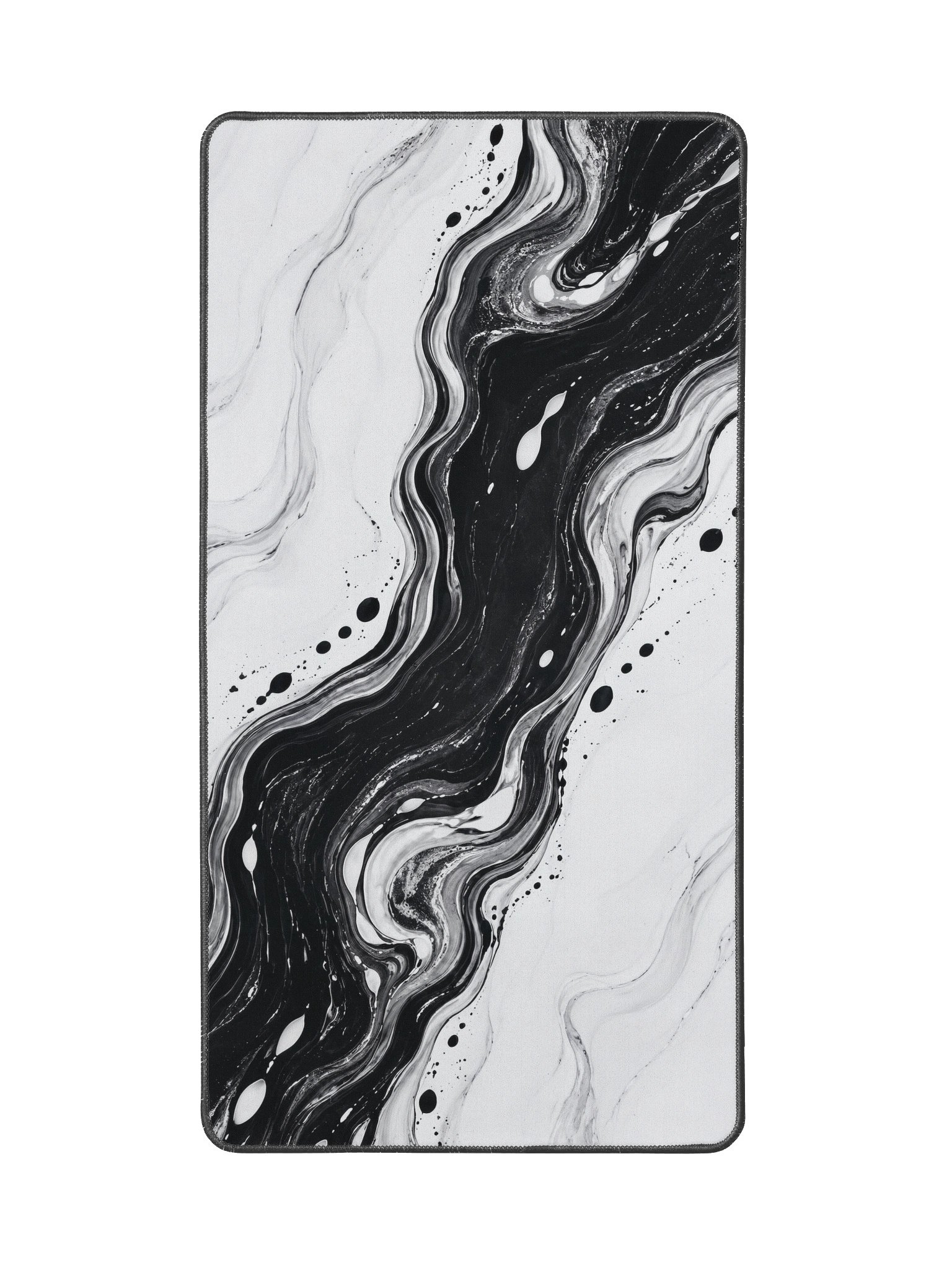 Monochrome Current — Black & White Marble Desk Mat product image (2)