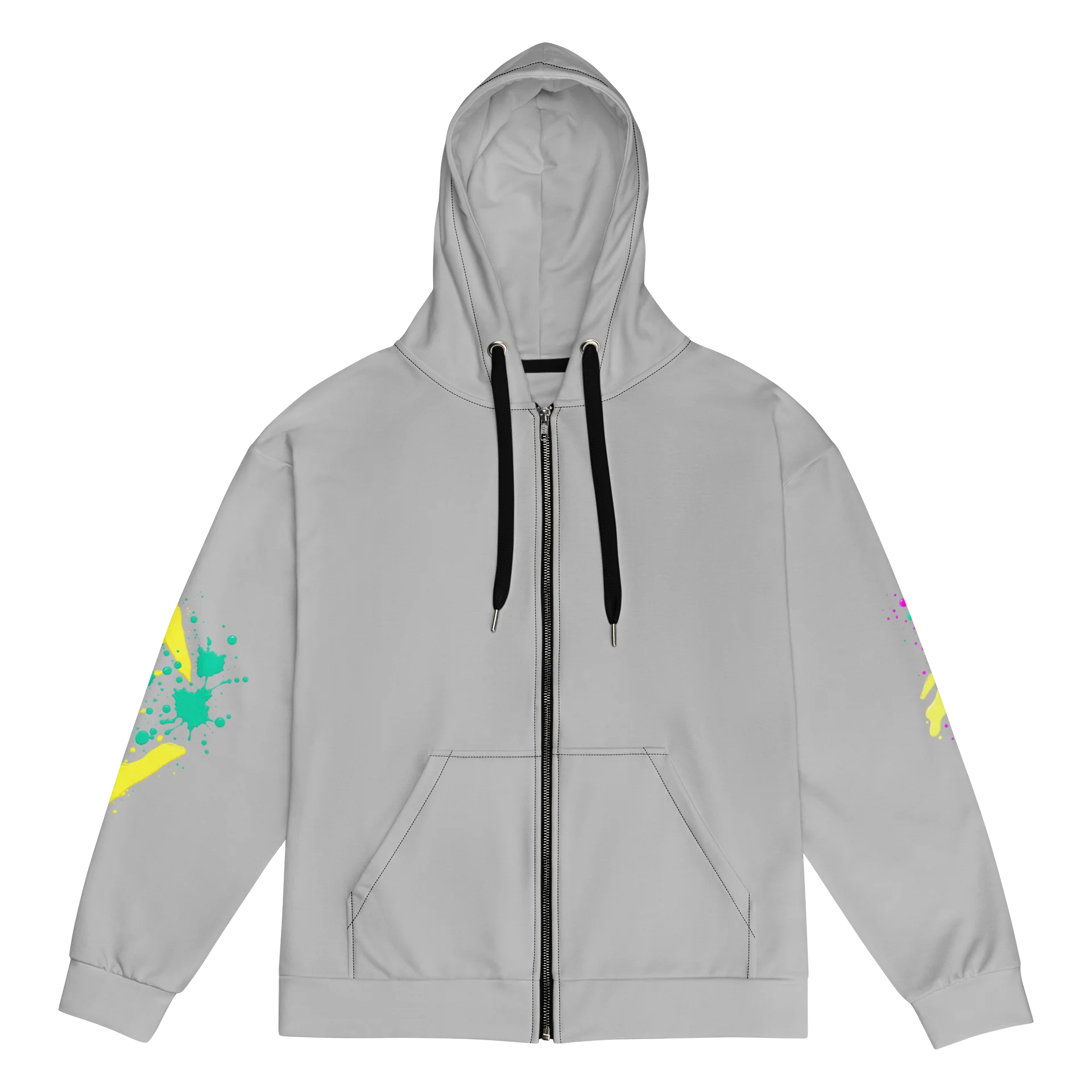 Fortnite Teknique Paint Splatter Grey Zip Hoodie product image (2)