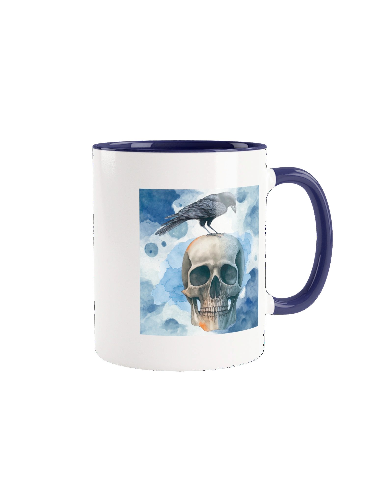 The Visitor: Ethereal Crow and Skull Ceramic Mug product image (1)