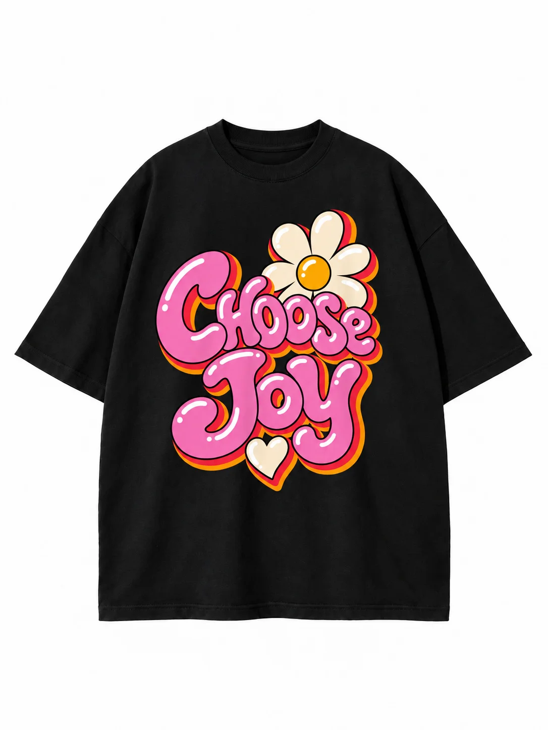 Choose Joy PNG – Retro Daisy Inspirational Shirt Design product image (2)