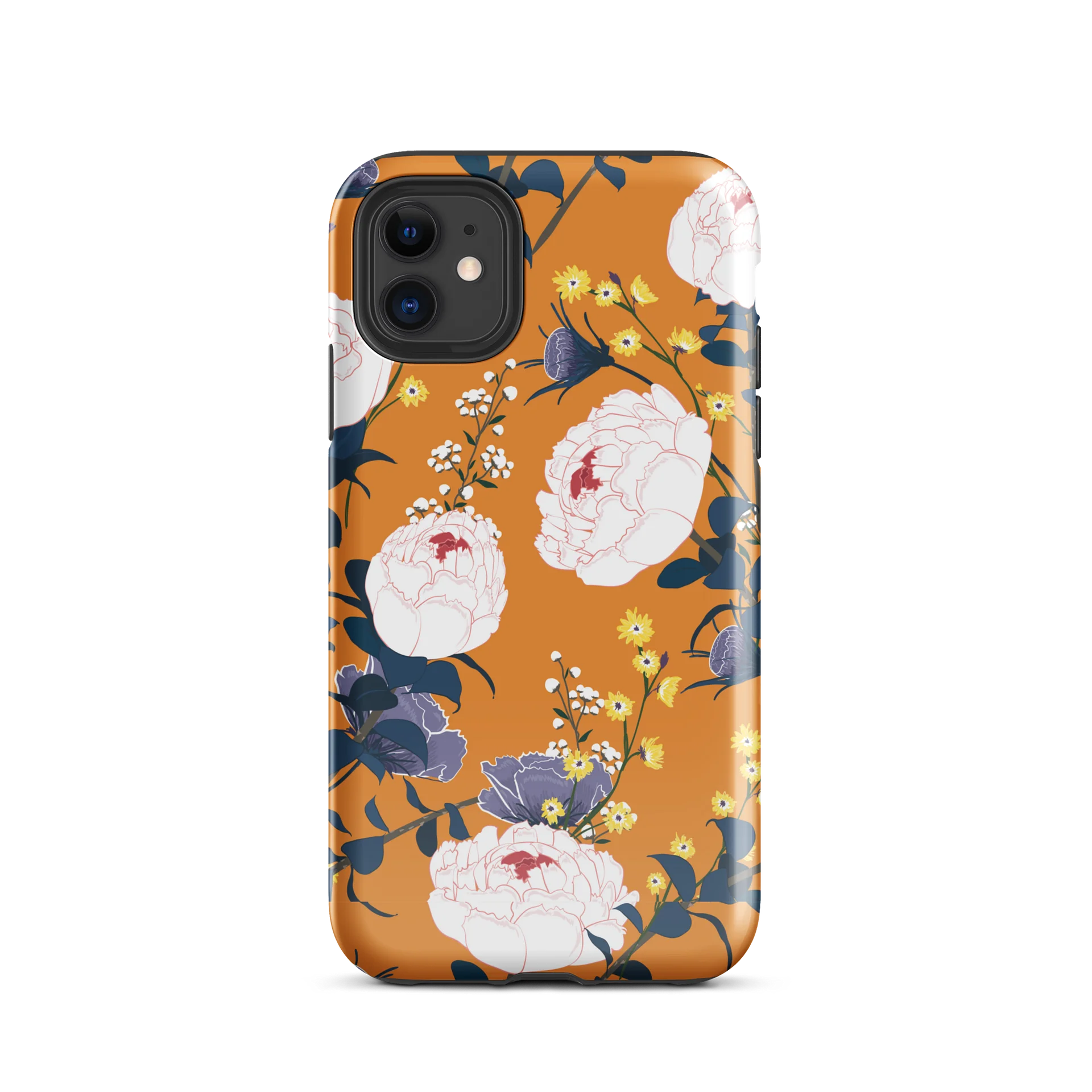 Vintage Floral Tough iPhone Case – Amber Botanical Protective Phone Cover product image (2)