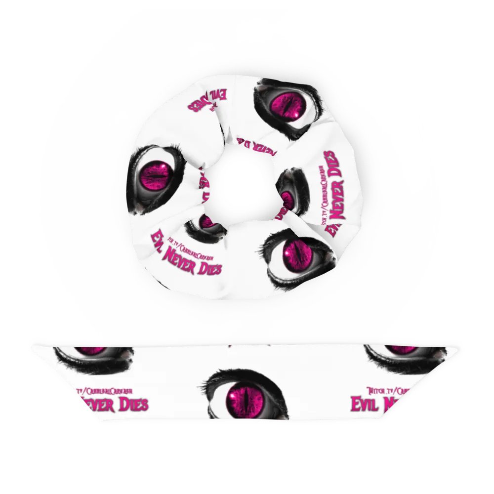 Pink Evil Never Dies Logo Scrunchie product image (4)