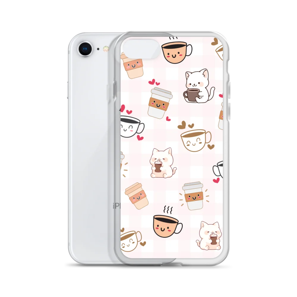 Kawaii Cat Coffee Clear iPhone Case product image (55)