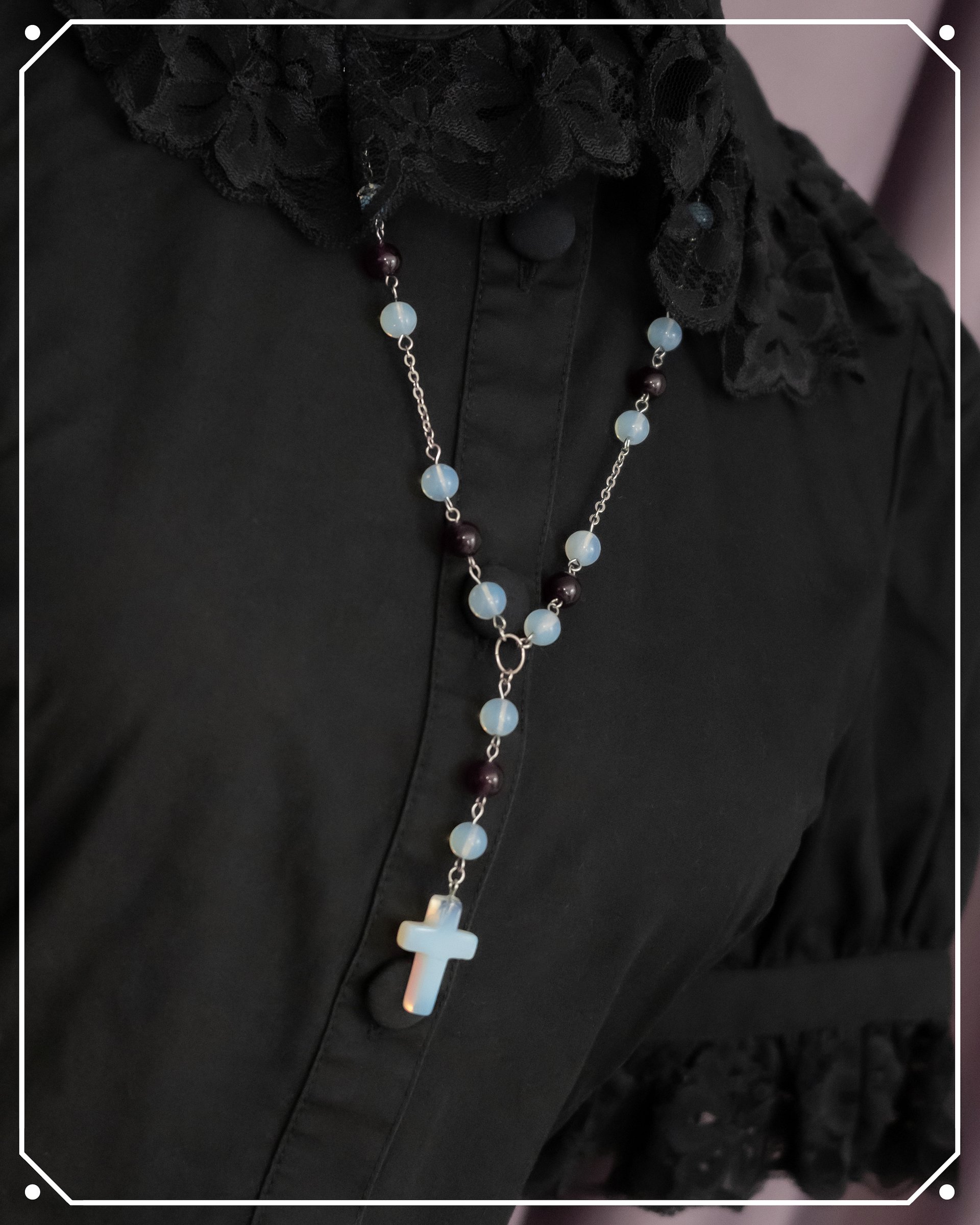 Cemetery Iris Rosary-Style Necklace product image (2)