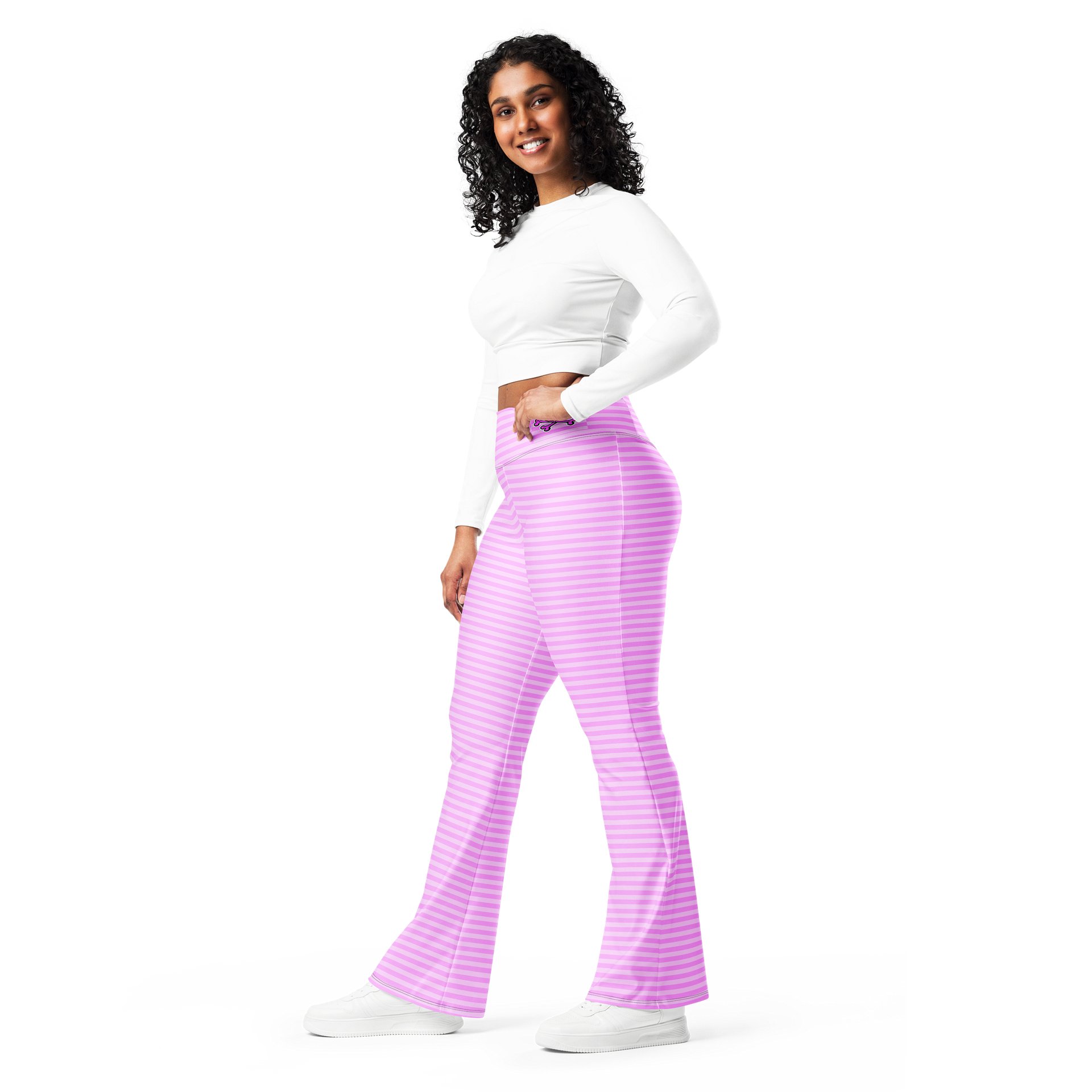 Pink and White Stripped Kat Skull Flares product image (11)