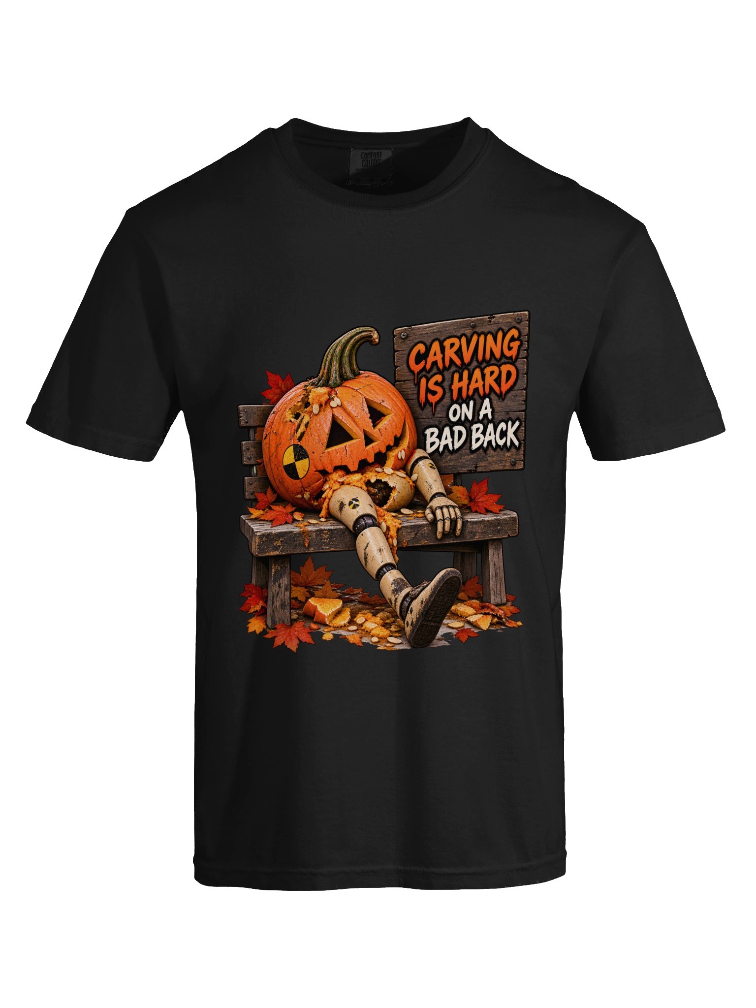 Funny Halloween Back Pain Shirt — Carving Is Hard on a Bad Back Pumpkin Tee | Holly-Ween™ product image (10)