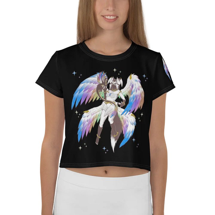 Rainbow Pride Angel Cropped T-Shirt product image (1)