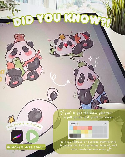 🐼🎋 Cute pandas, bamboo snacks and a little circus fun! 

Hello Sweeties 🍃✨
Today I’m drawing an adorable panda collection ins...
