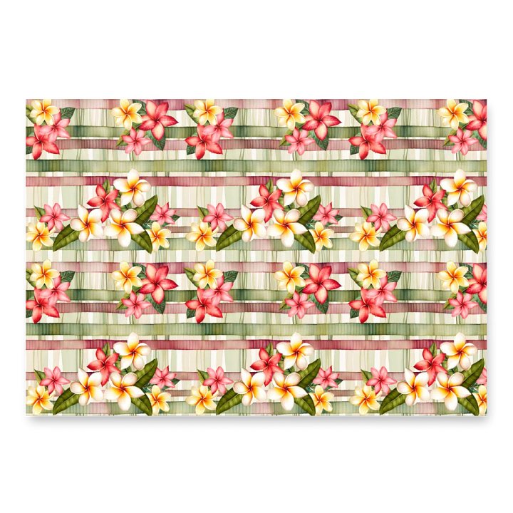 Tropical Christmas Floral and Stripe Wrapping Paper product image (1)