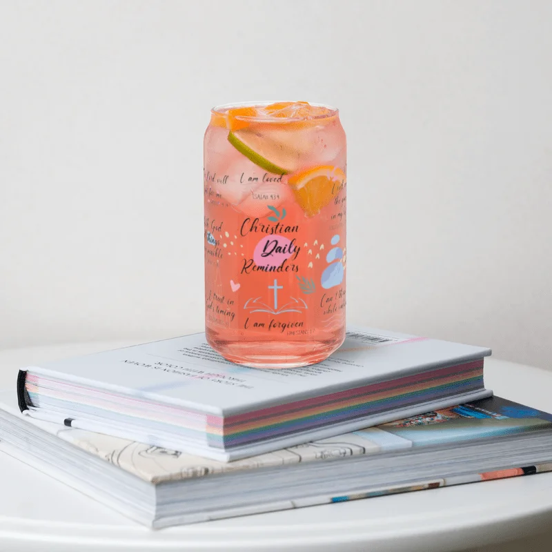 Motivational Quotes Collage 16 oz. Glass product image (1)