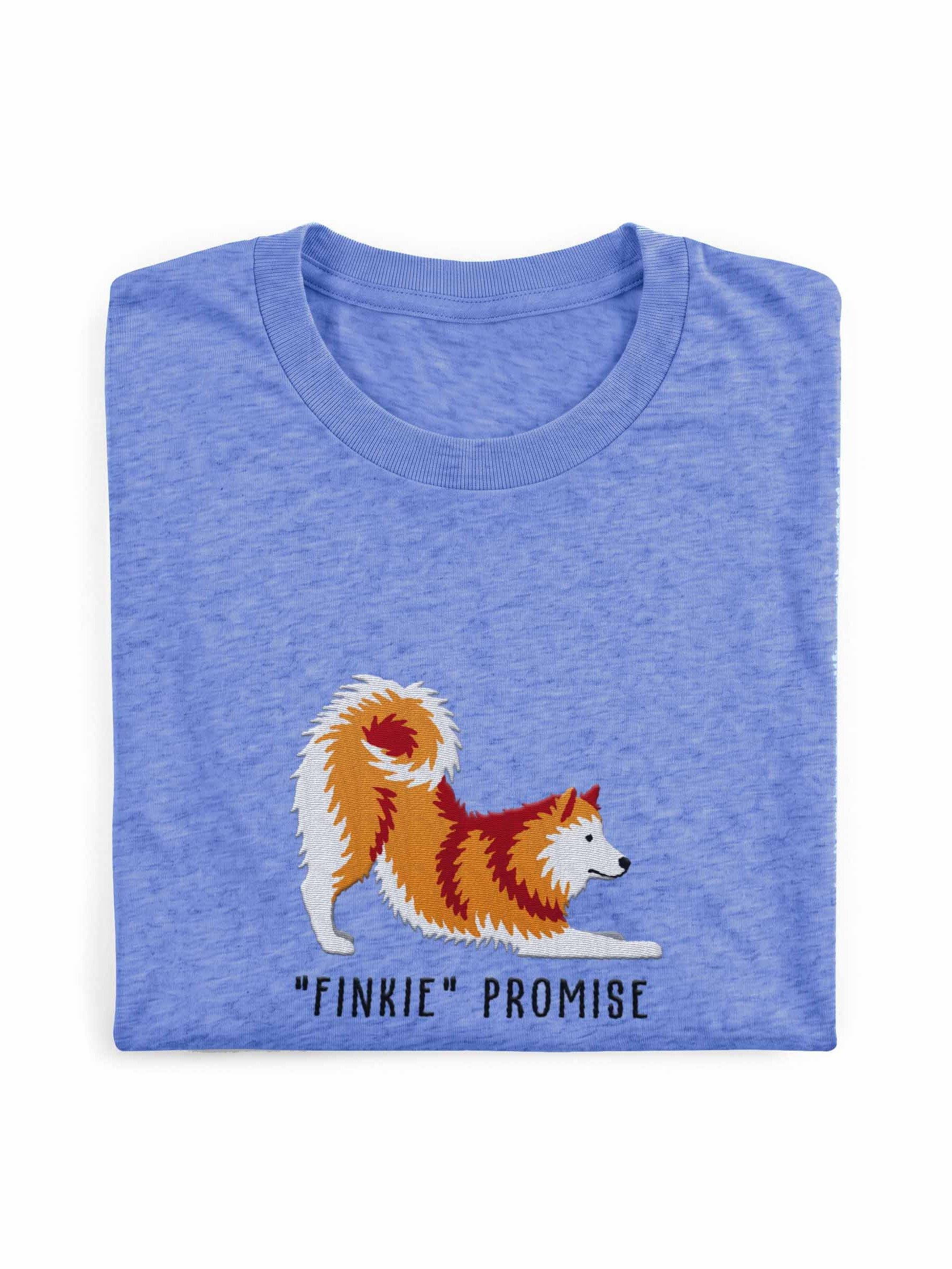 Finkie Promise T-Shirt(Embroidered) of a Finnish Spitz(Gold) product image (1)
