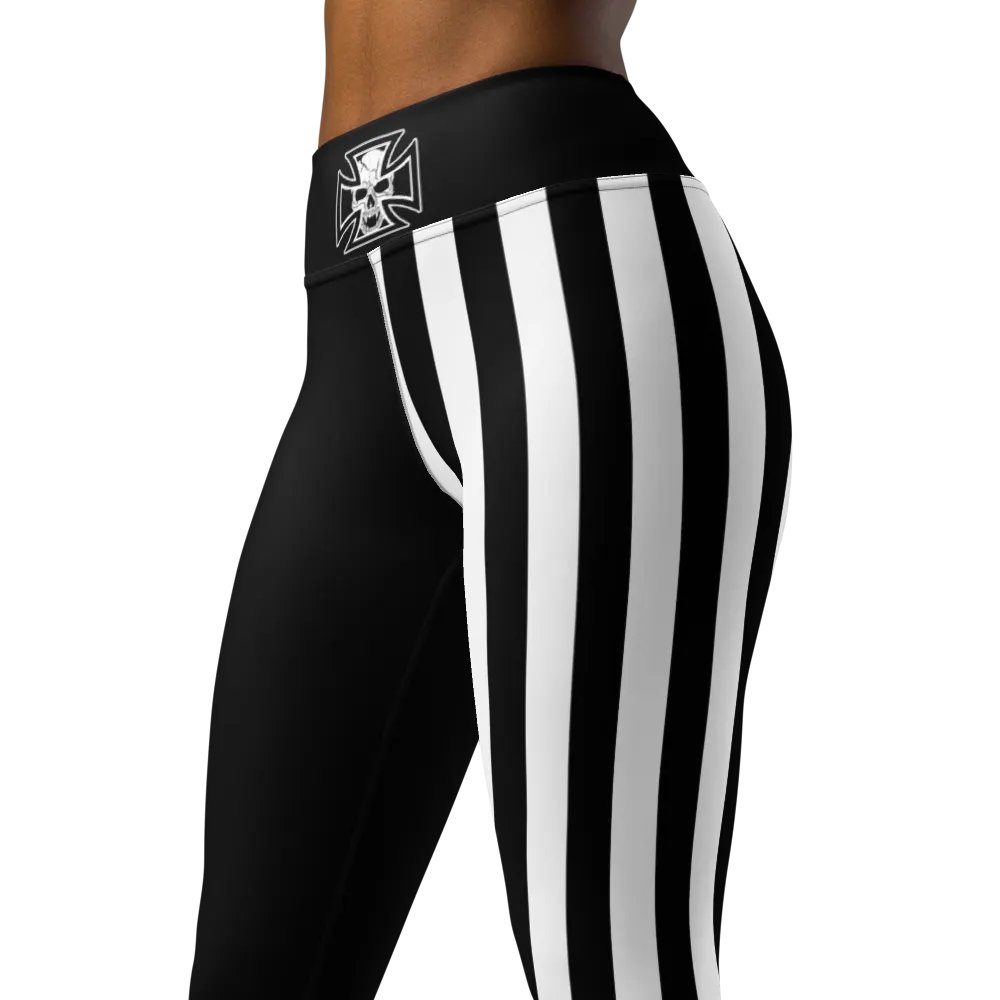 Maltese cross and skull yoga leggings product image (4)