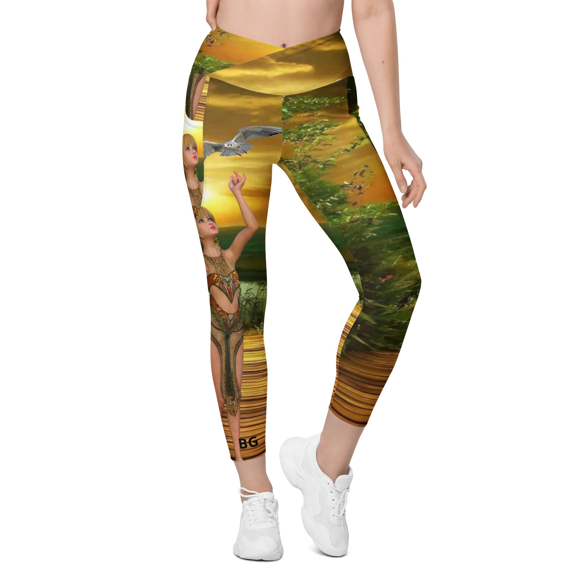'Elven Stories - The Night of Your Return' Crossover Leggings with Pockets product image (1)