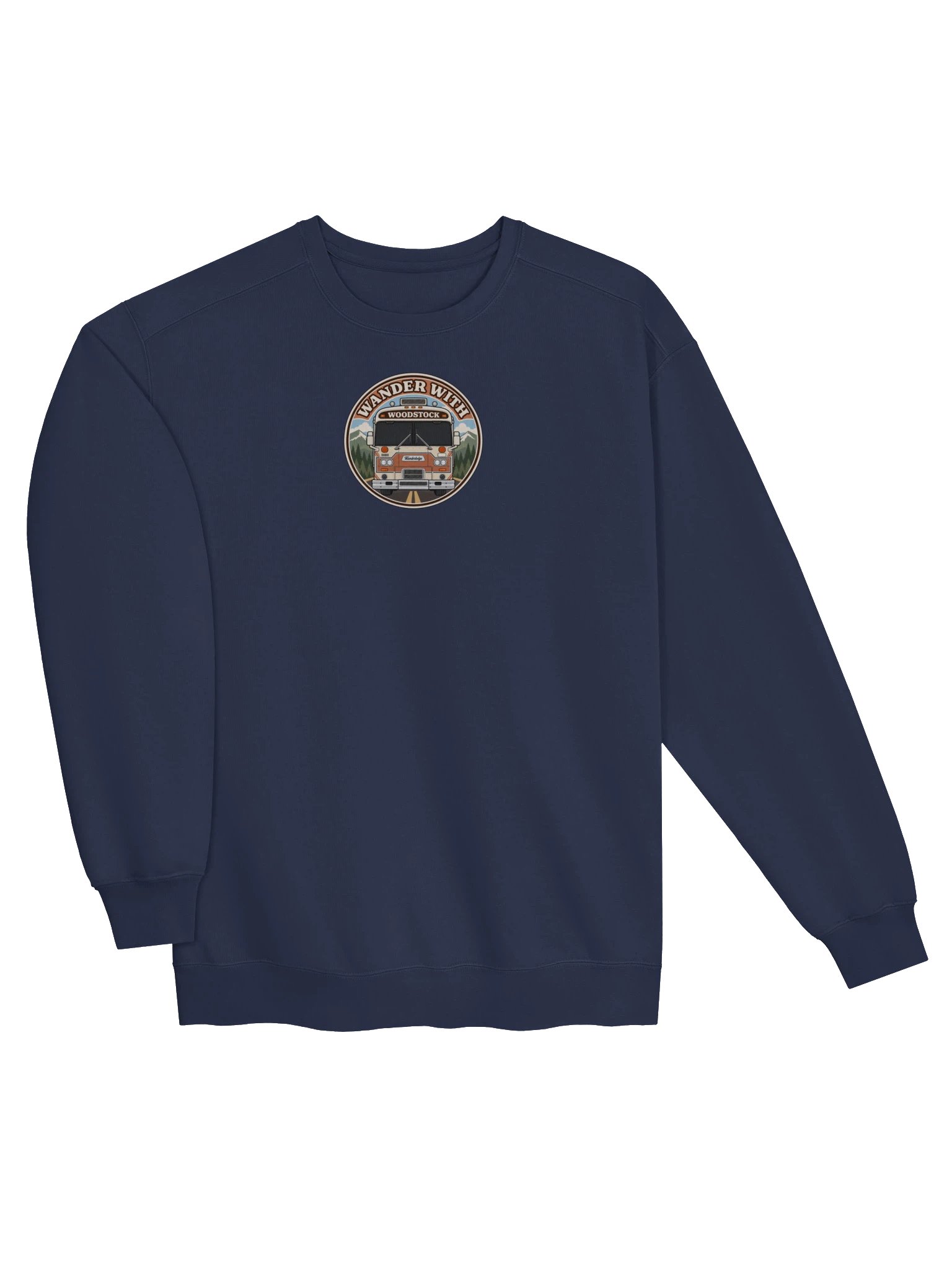 Woodstock Slow Roads Crewneck · Comfort Colors — Front & Center — Dark Windshield product image (5)