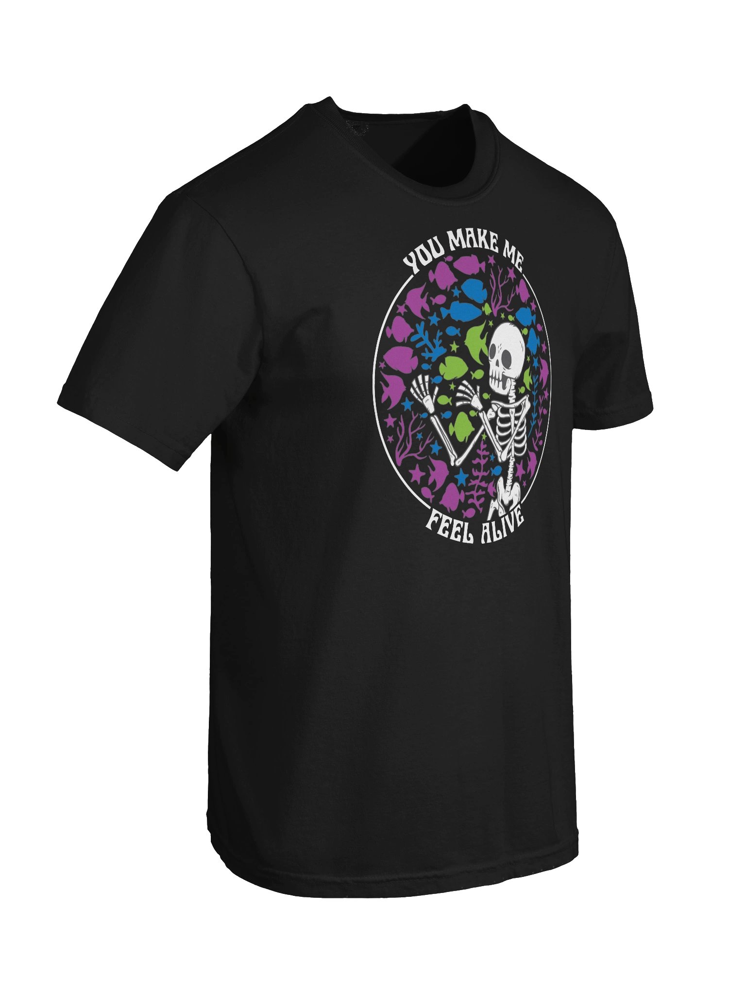 You Make Me Feel Alive Reef Tank Shirt – Funny Skeleton Aquarium Lover Tee product image (10)