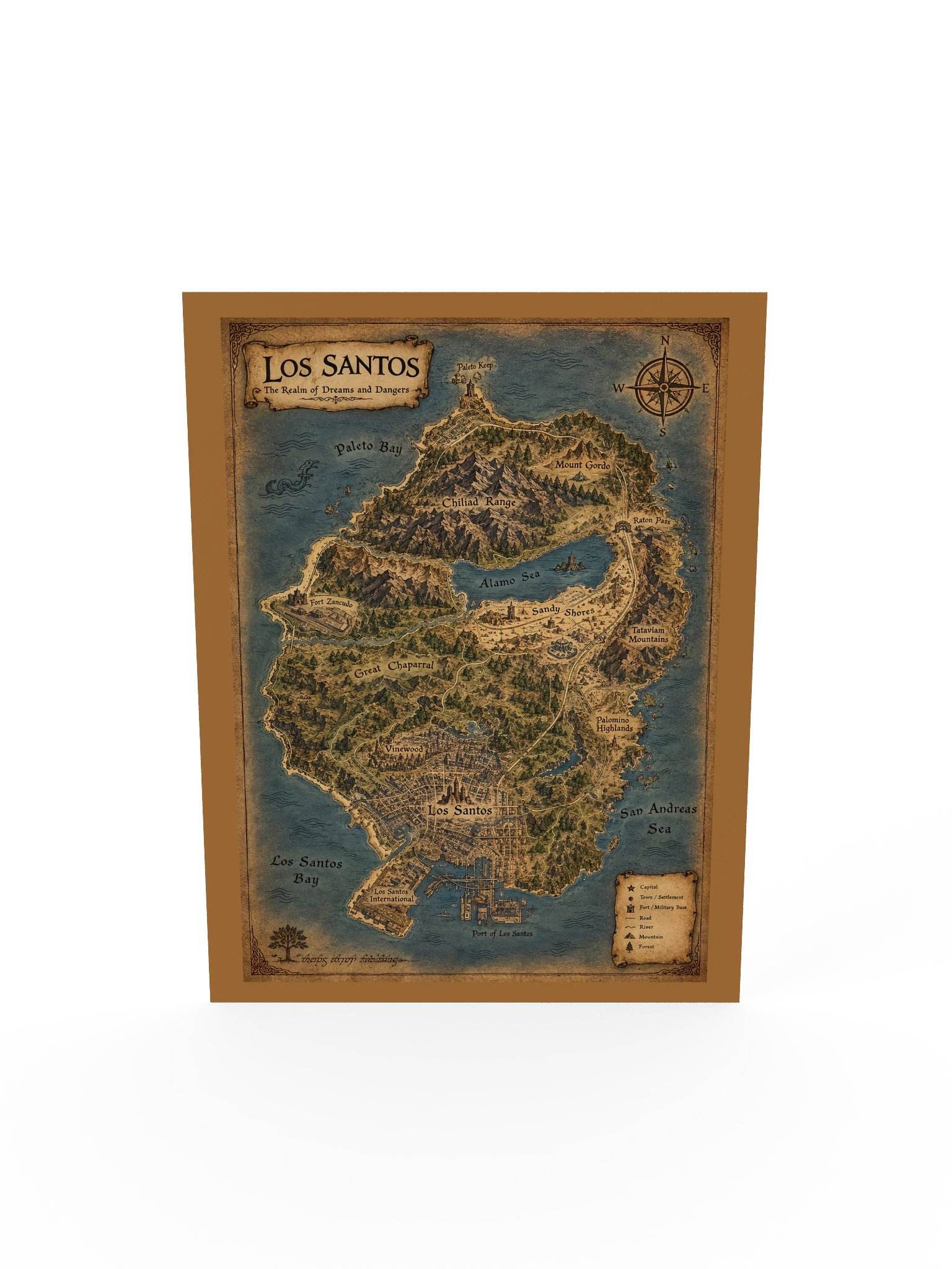 GTA V Map Poster – Los Santos Map Wall Art | Grand Theft Auto V Gaming Room Decor product image (29)