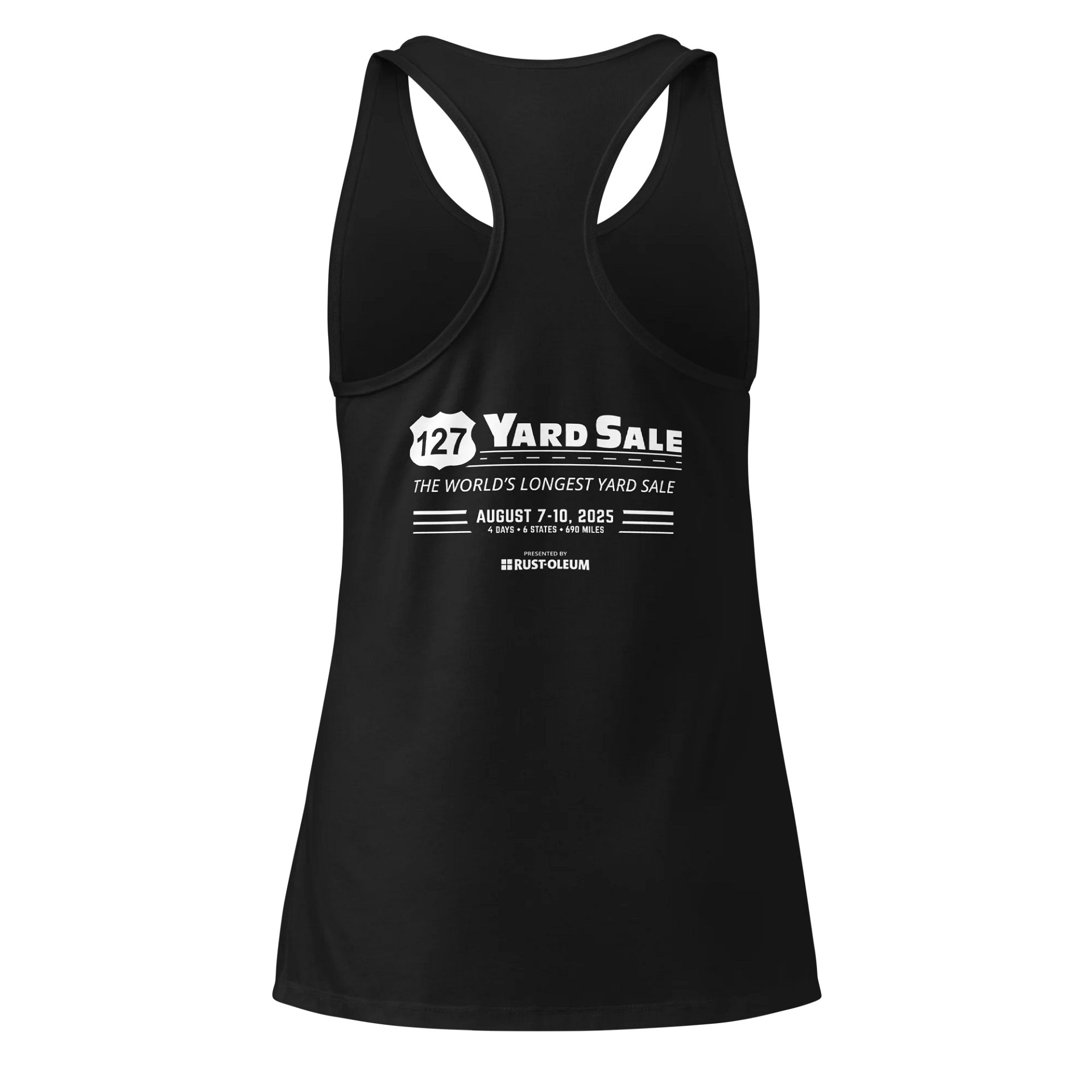 127 Yard Sale (2025) Vintage - Next Level Women's Racerback Tank Top - Black product image (2)
