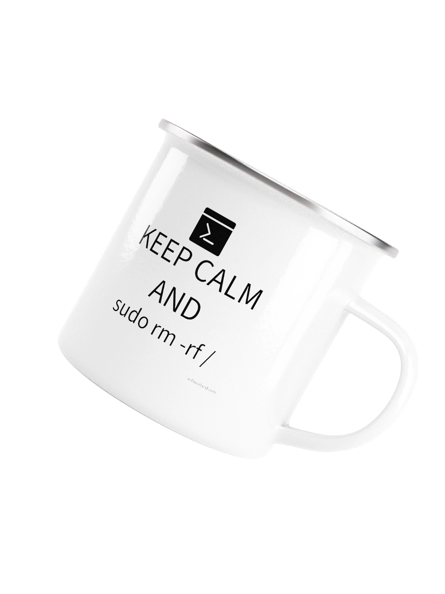 Keep Calm and sudo rm -rf / (Enamel Camp Mug) product image (5)