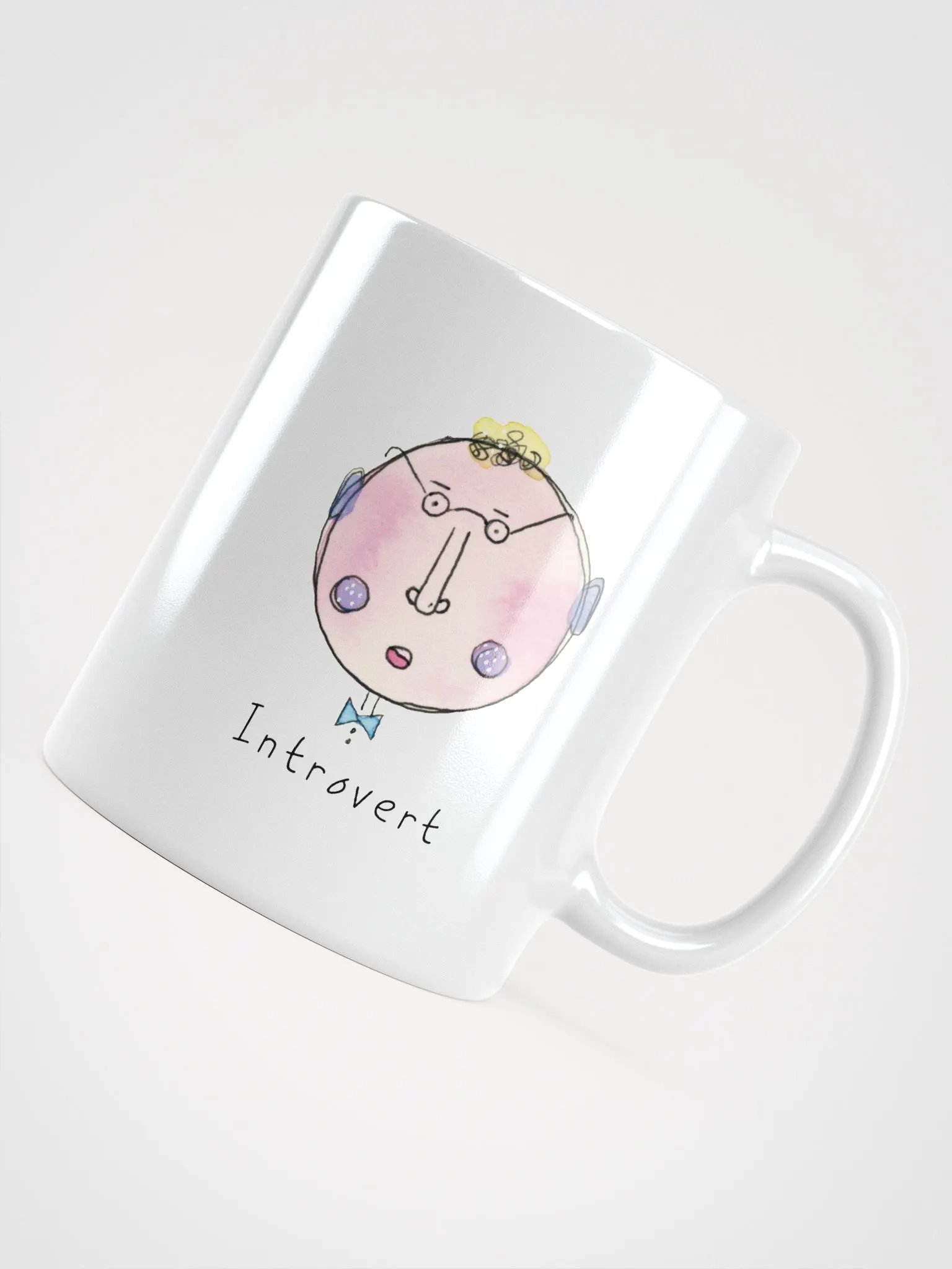 Whimsical Faces Introvert White Mug product image (5)