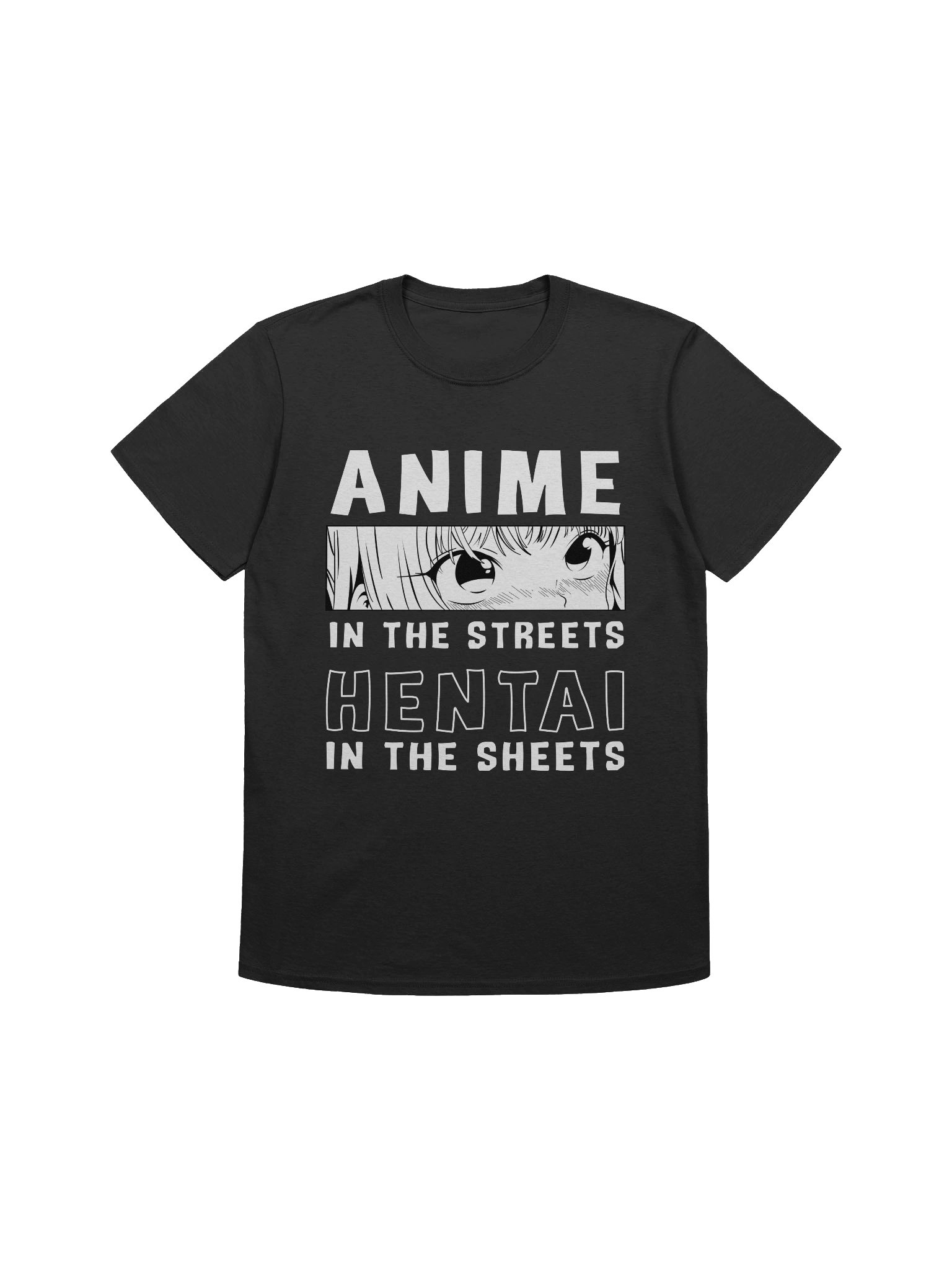 Anime Meme – Ahegao Waifu – Streets vs Sheets – Gildan Softstyle T-Shirt product image (1)
