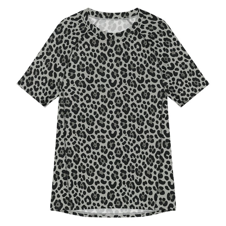 Bold Black Leopard Print Men's Rash Guard product image (1)