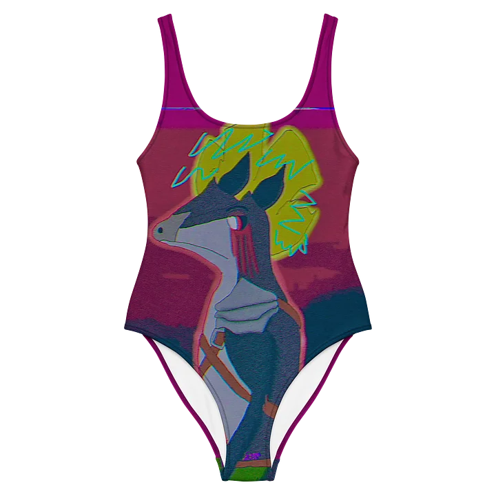 Neon Fox Glitch One-Piece Swimsuit product image (2)