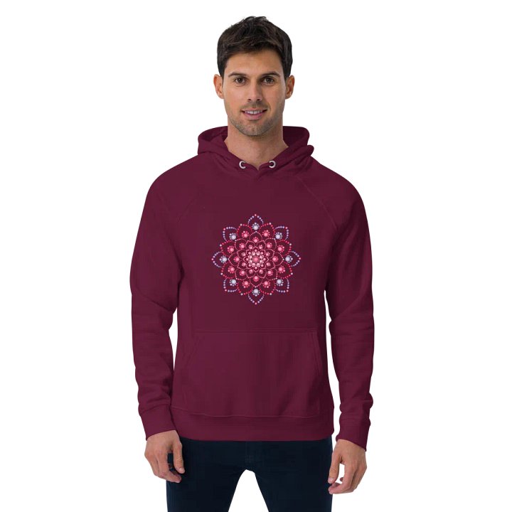 Purple and Pink Dot Mandala Unisex Eco Hoodie product image (2)