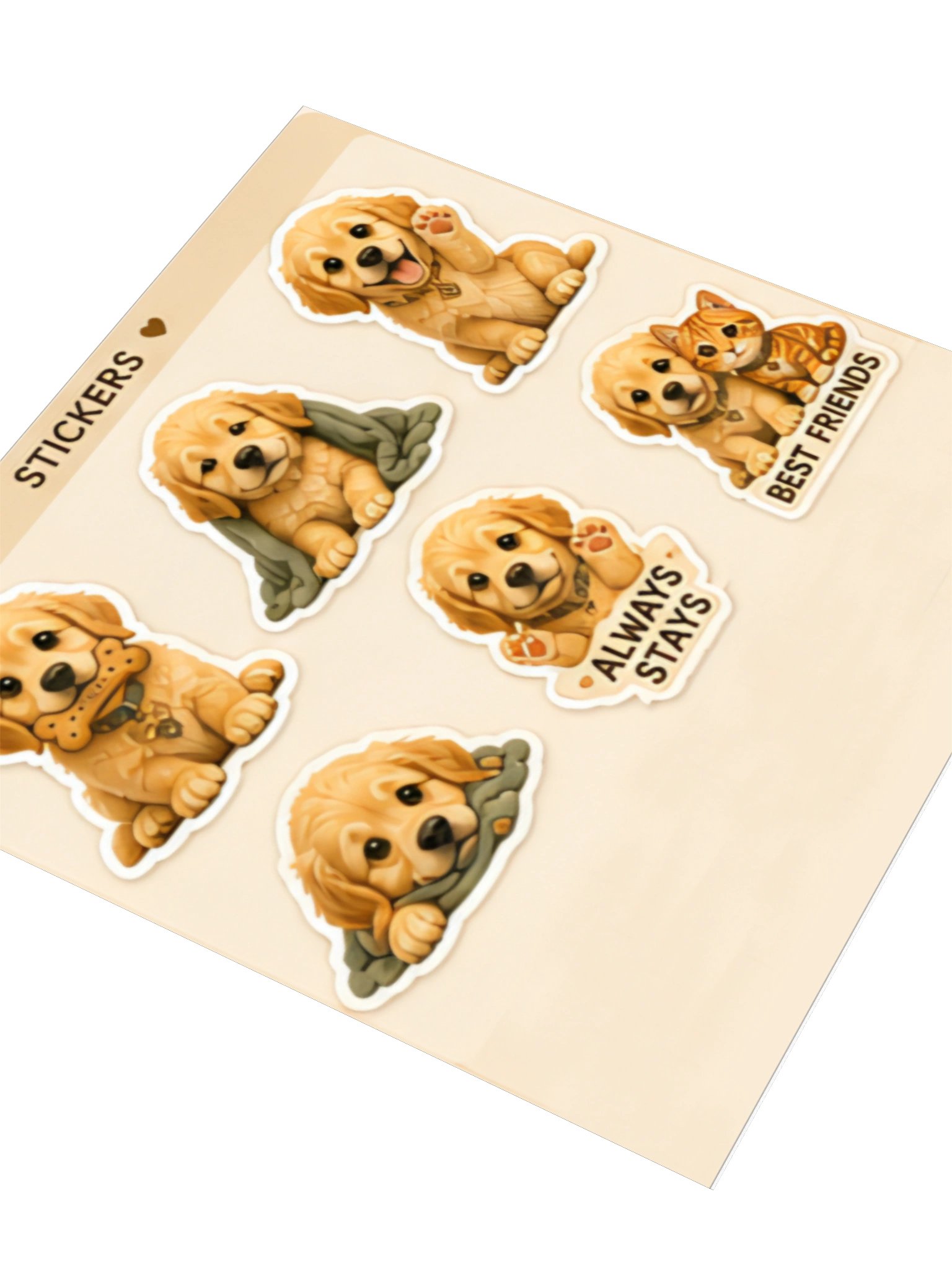 Biscuit Cute Golden Retriever Puppy Kiss Cut Stickers product image (3)
