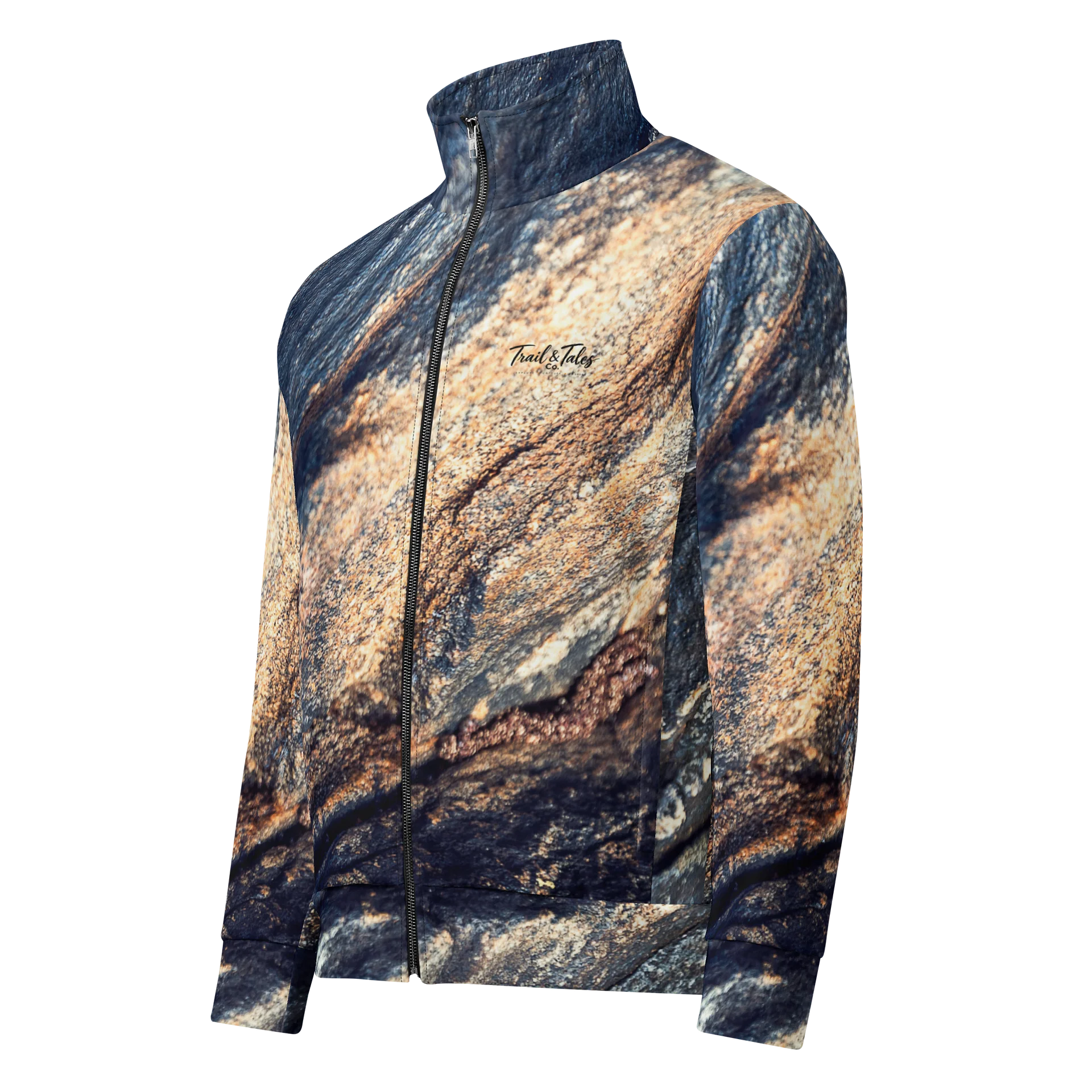 Obsidian Vein Recycled Unisex All-Over Print Dark Mineral Track Jacket product image (1)