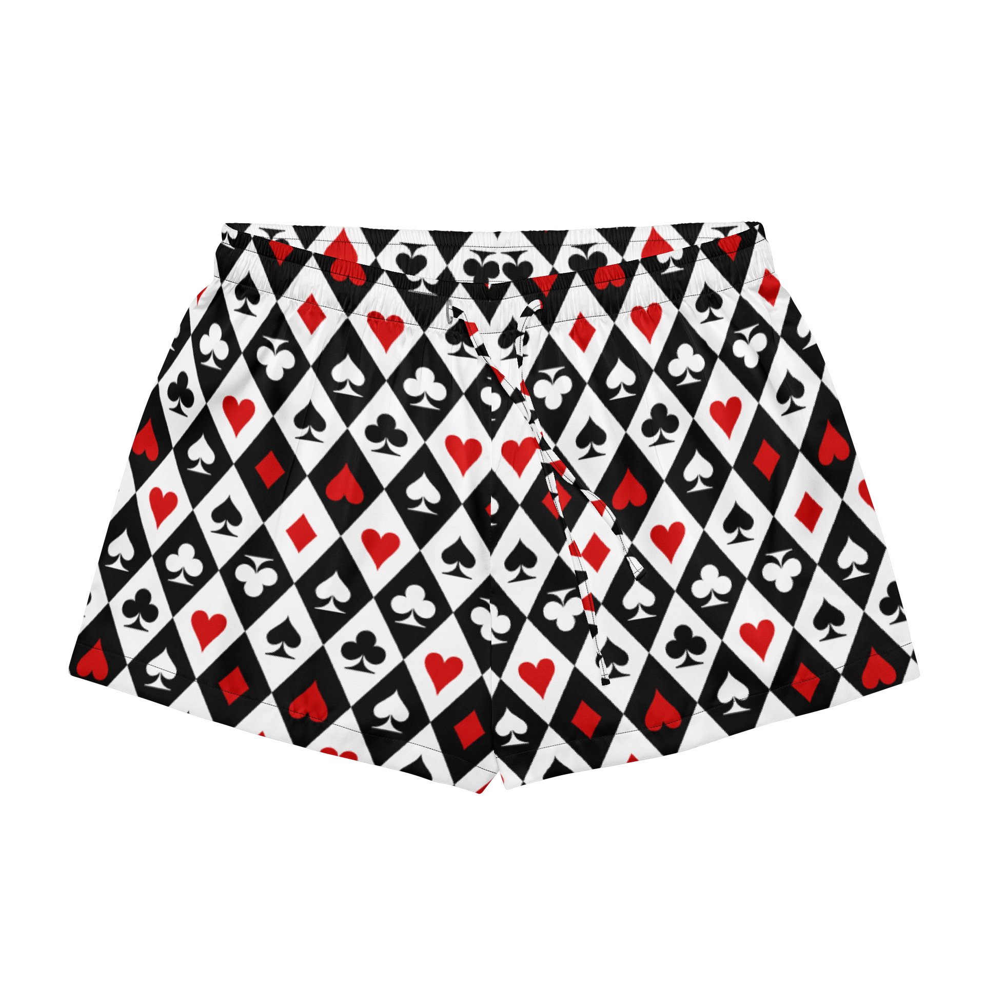 Retro Playing Card Suits Argyle All-Over Print Pajama Shorts product image (1)