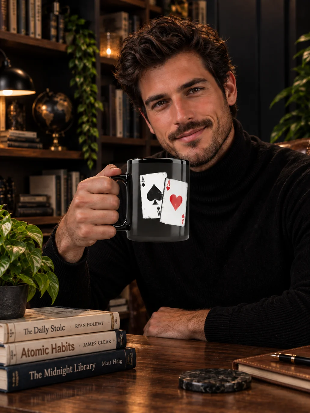 Playing Card Mug | Ace of Spades & Hearts Poker Mug Gift product image (2)