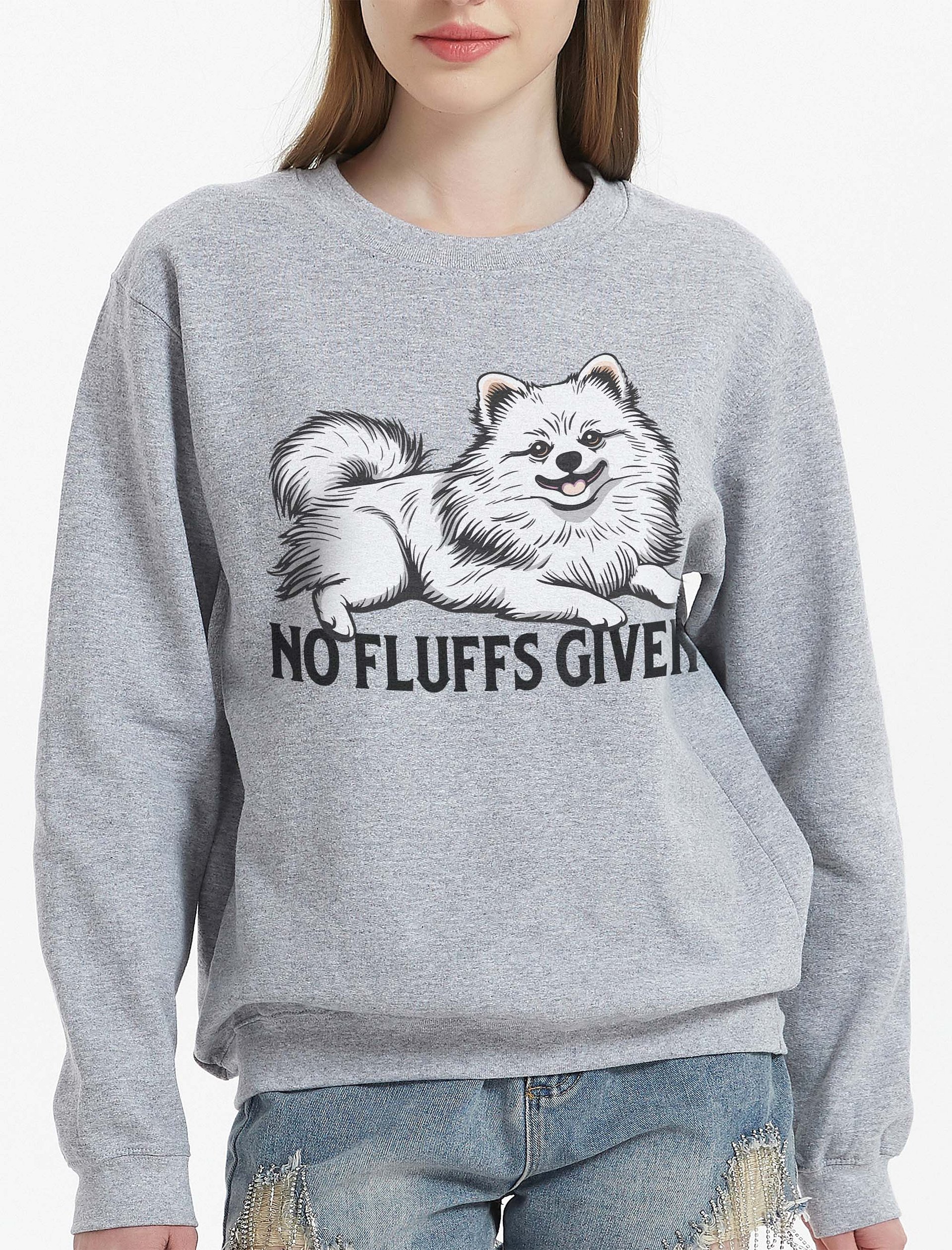 No Fluffs Given Sweatshirt of a Pomeranian(White) | Funny Shirt for Pomeranian Paw-rents product image (2)
