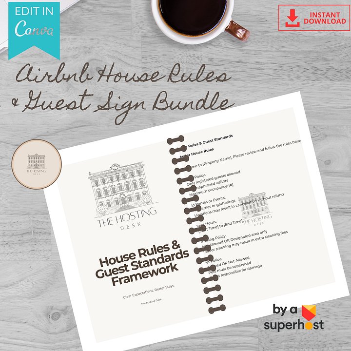 Airbnb House Rules & Guest Signs Bundle — 32 Editable Signs product image (2)