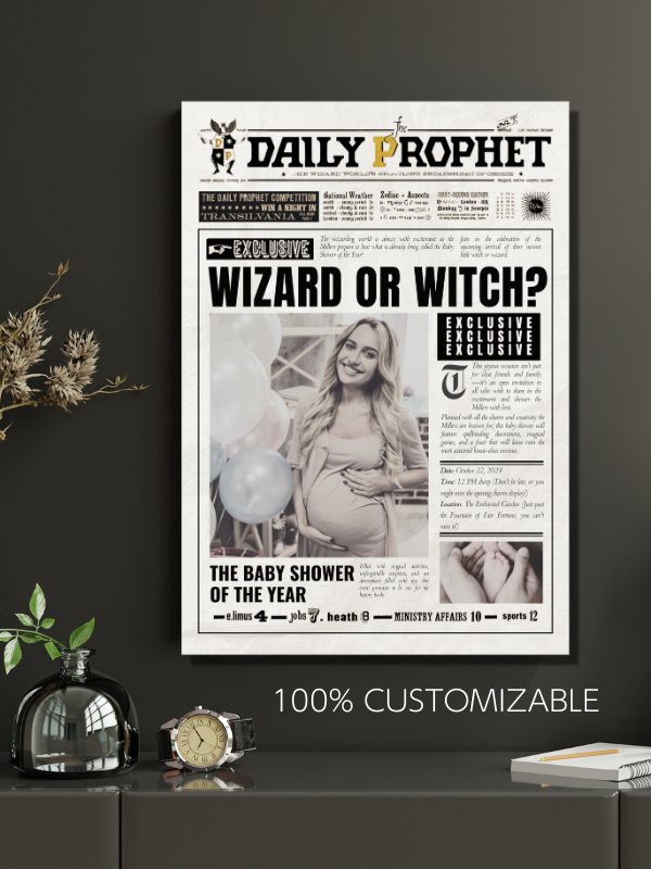 Magical Baby Shower Announcement Newspaper 100% Customizable Template Bundle product image (6)