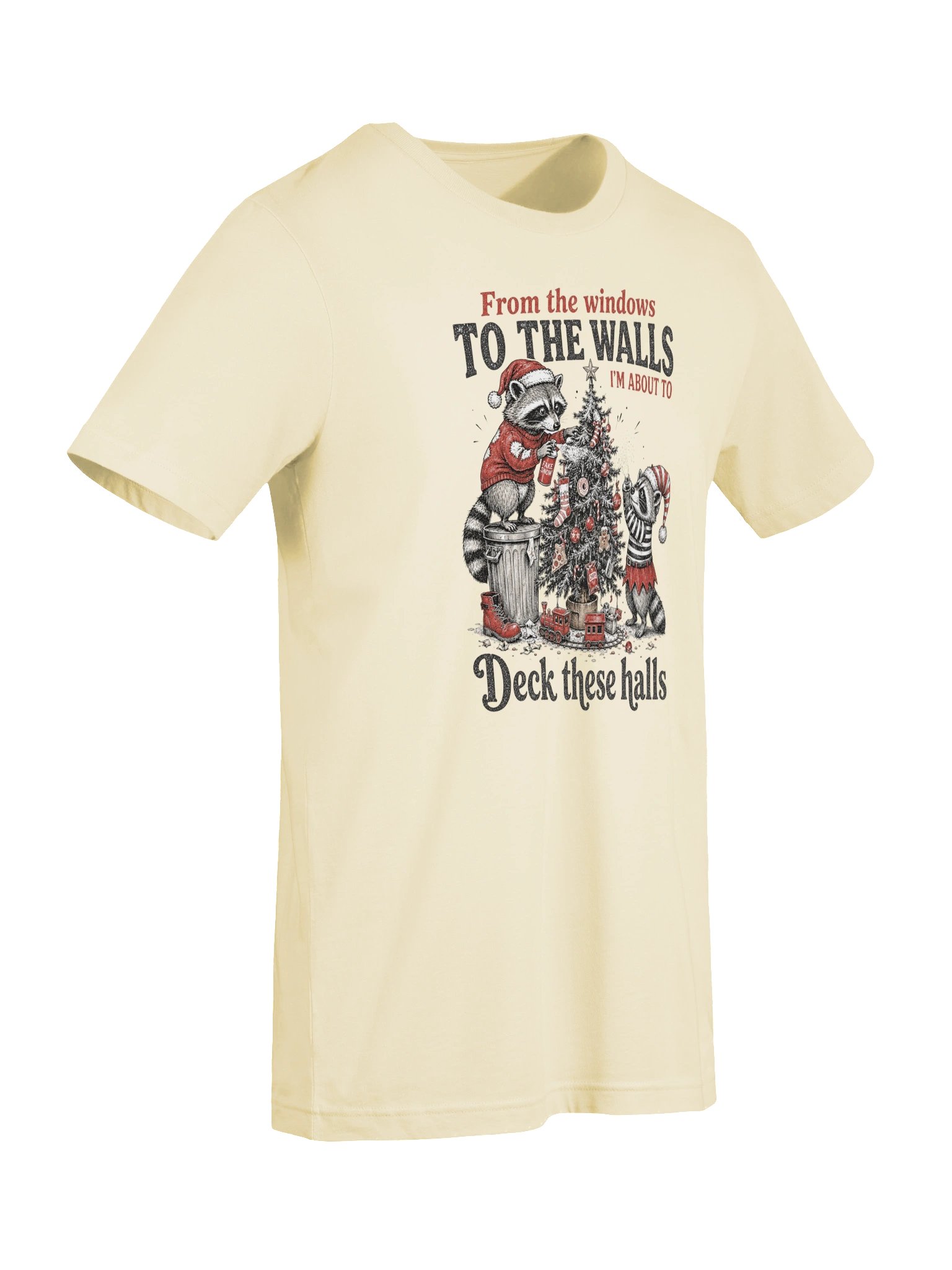 Deck These Halls Raccoon Christmas T-Shirt | Funny Holiday Tee product image (21)