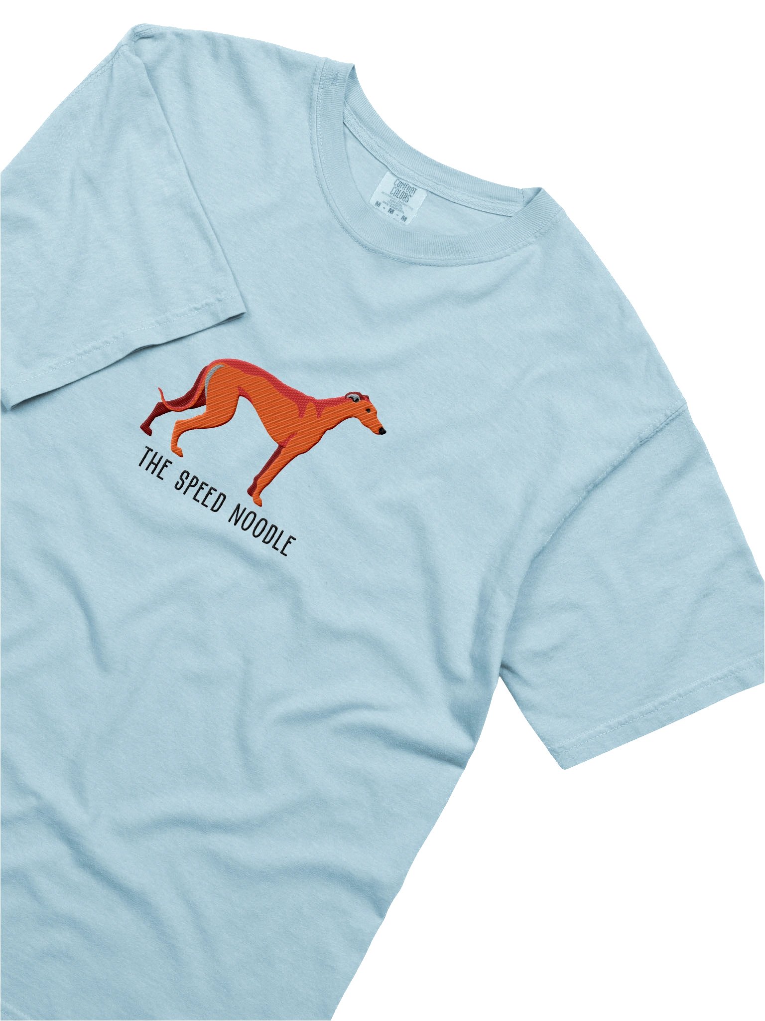 The Speed Noodle T-Shirt(Embroidered) of a Greyhound(Red) product image (8)