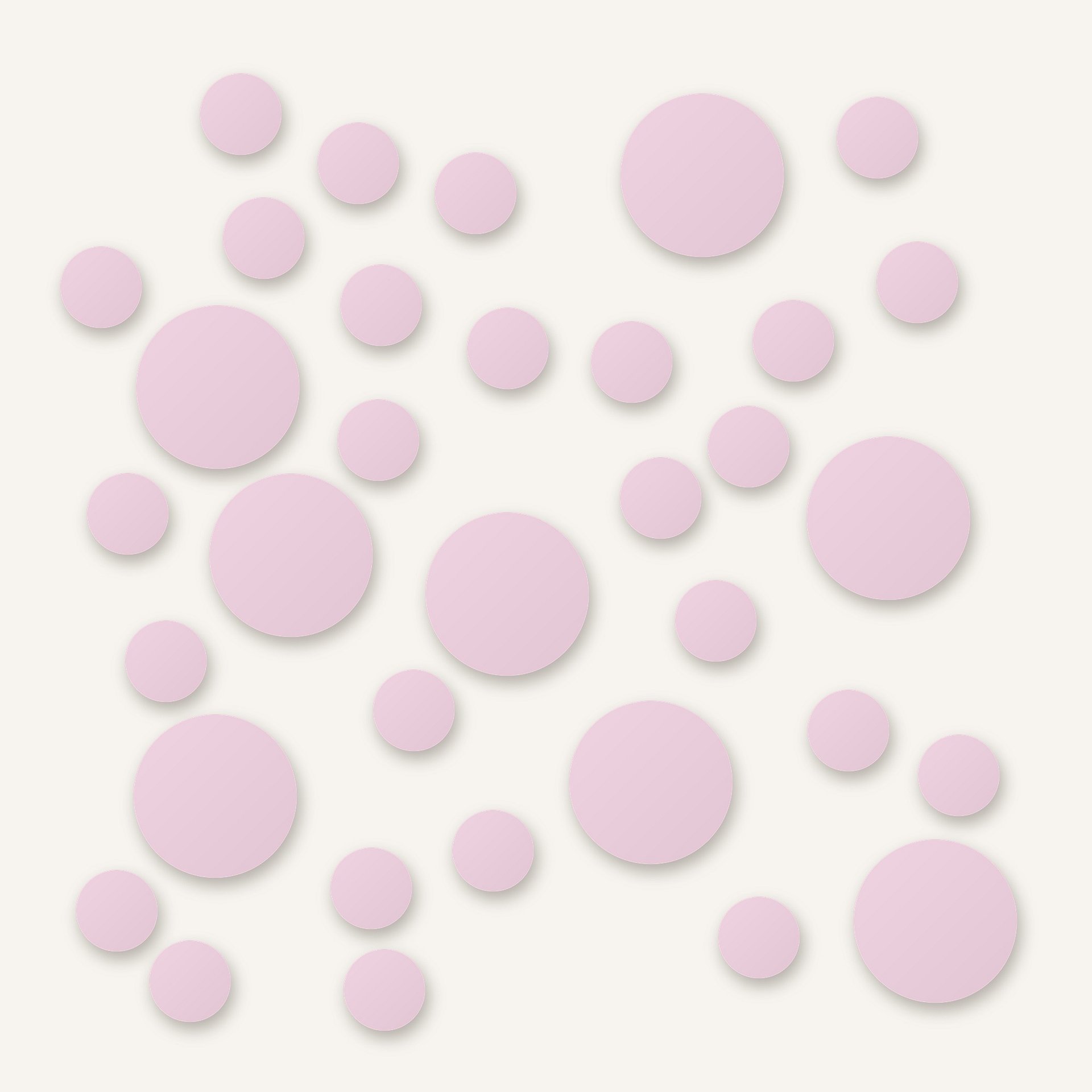 Baby Pink Polka Dot Wall Decals, 2" and 4" Vinyl Circle Stickers, Removable Dot Decals for Nursery, Kids Room, Playroom product image (1)