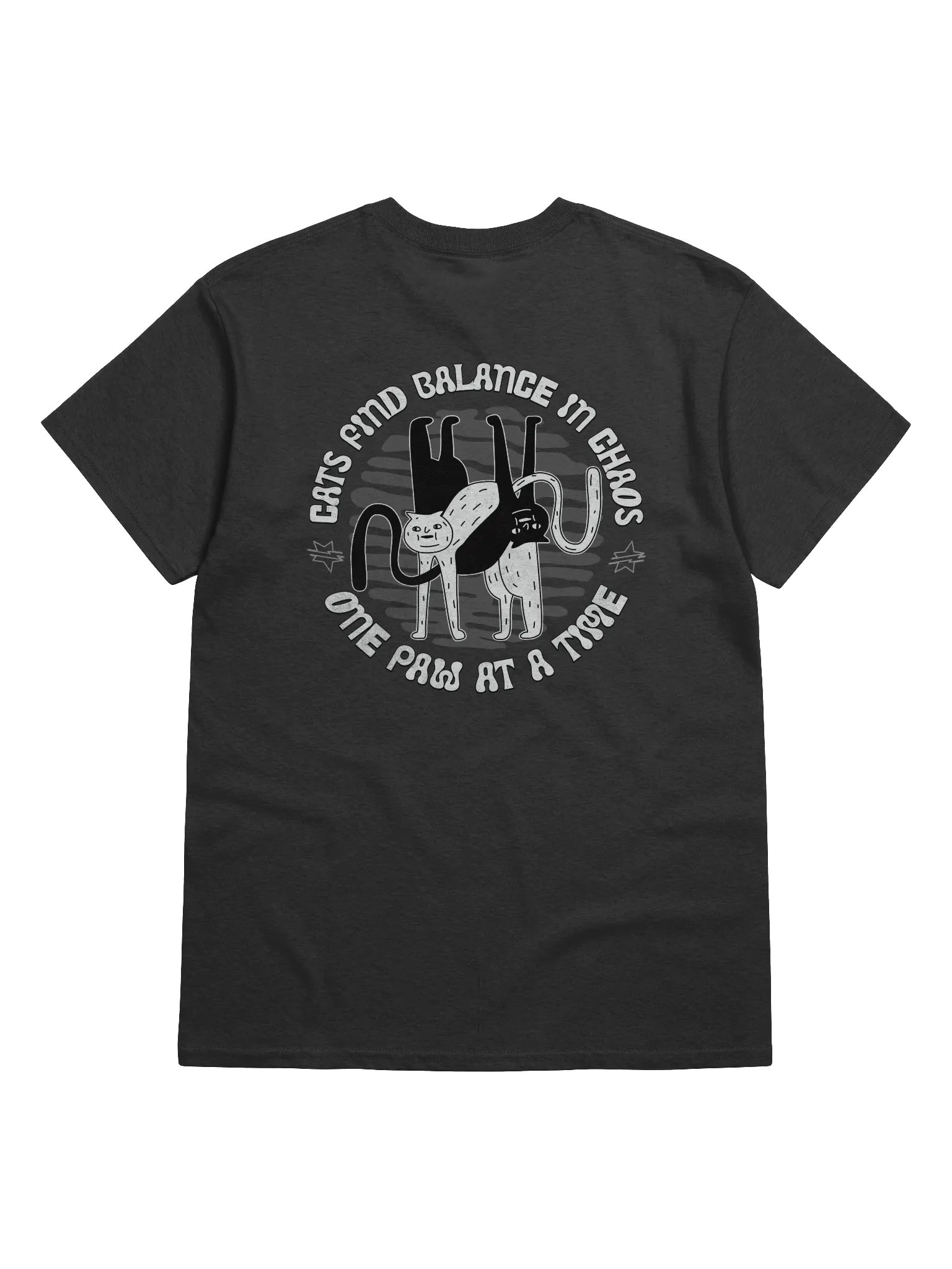 Cats Find Balance in Chaos T-Shirt | Funny Yin Yang Cat Tee for Cat Lovers product image (1)