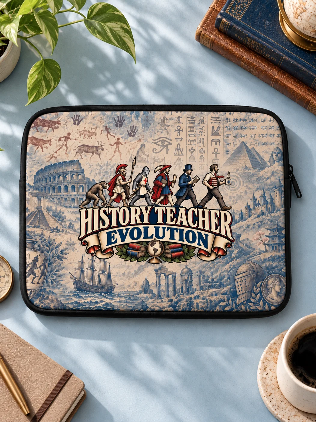 History Teacher Evolution Laptop Sleeve, Neoprene, 13 or 15 Inch product image (1)