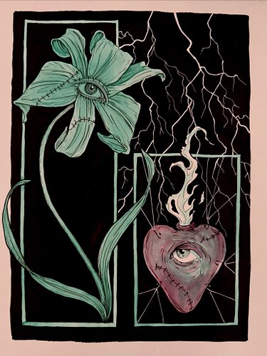 Day 9: Frankenstein… it’s rumored that Mary Shelly kept the crystallized heart of her dead husband in her desk drawer. Respec...
