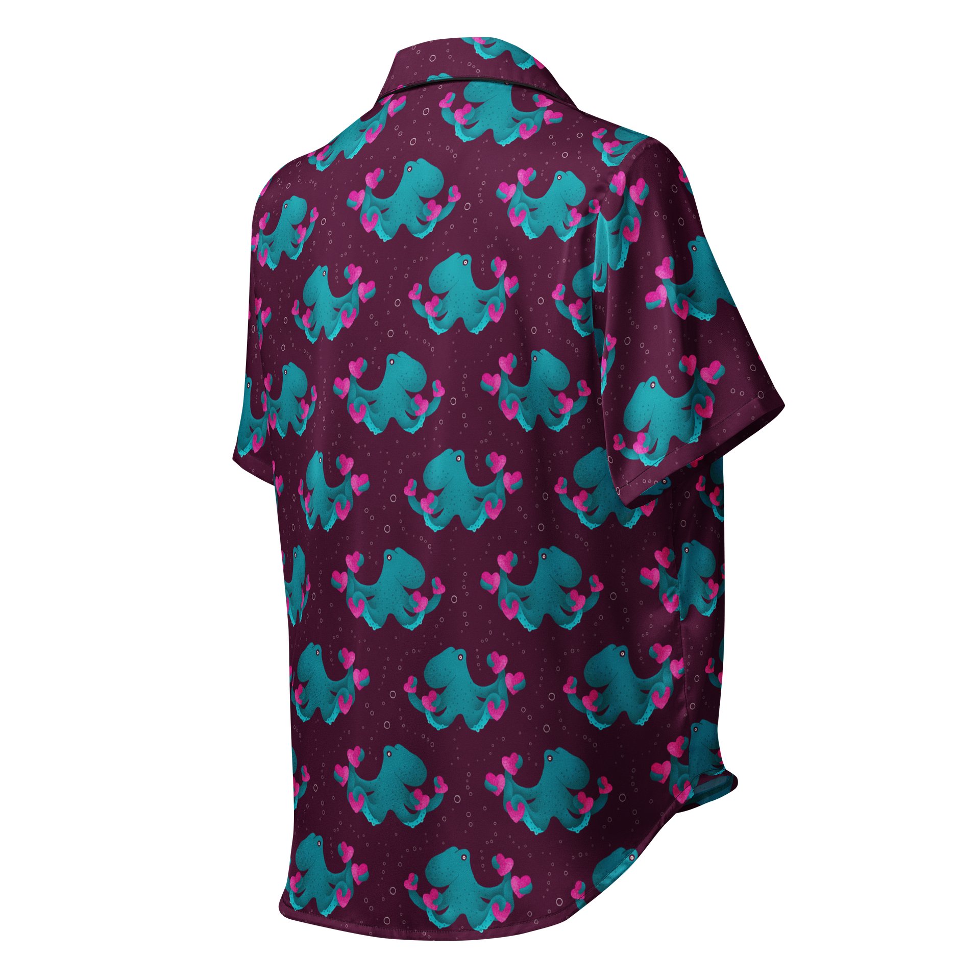 Octopus and Hearts Ladies Short Sleeve Pajama Top product image (2)