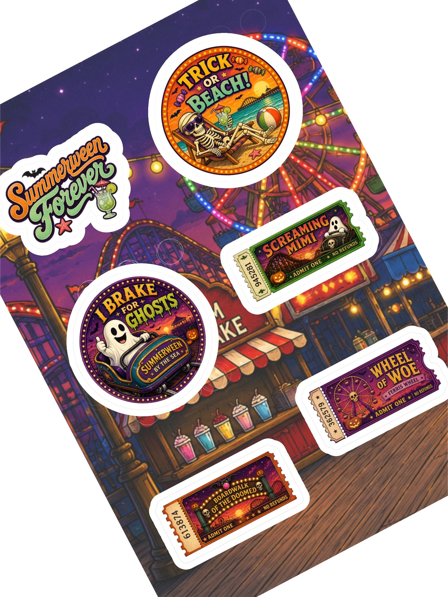Summerween By The Sea Souvenir Sticker Sheet product image (1)