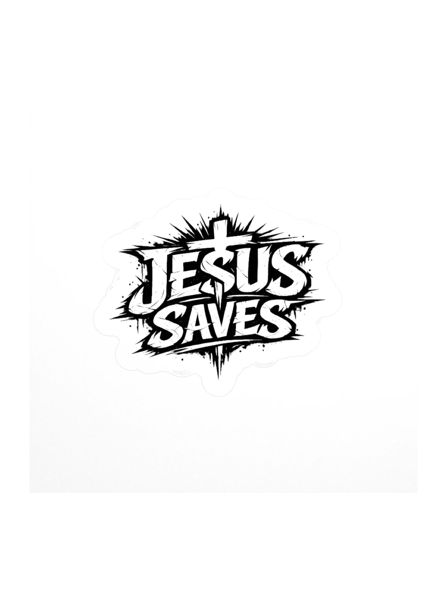 Jesus Saves sticker (black) product image (3)