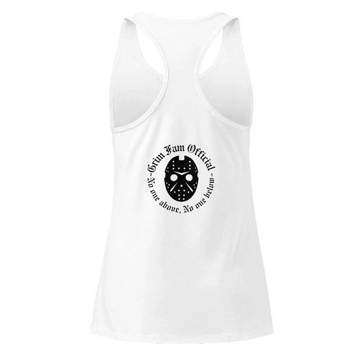 GRIMFAM OFFICIAL – WOMEN’S RACERBACK TANK TOP - #2 Black Text product image (26)