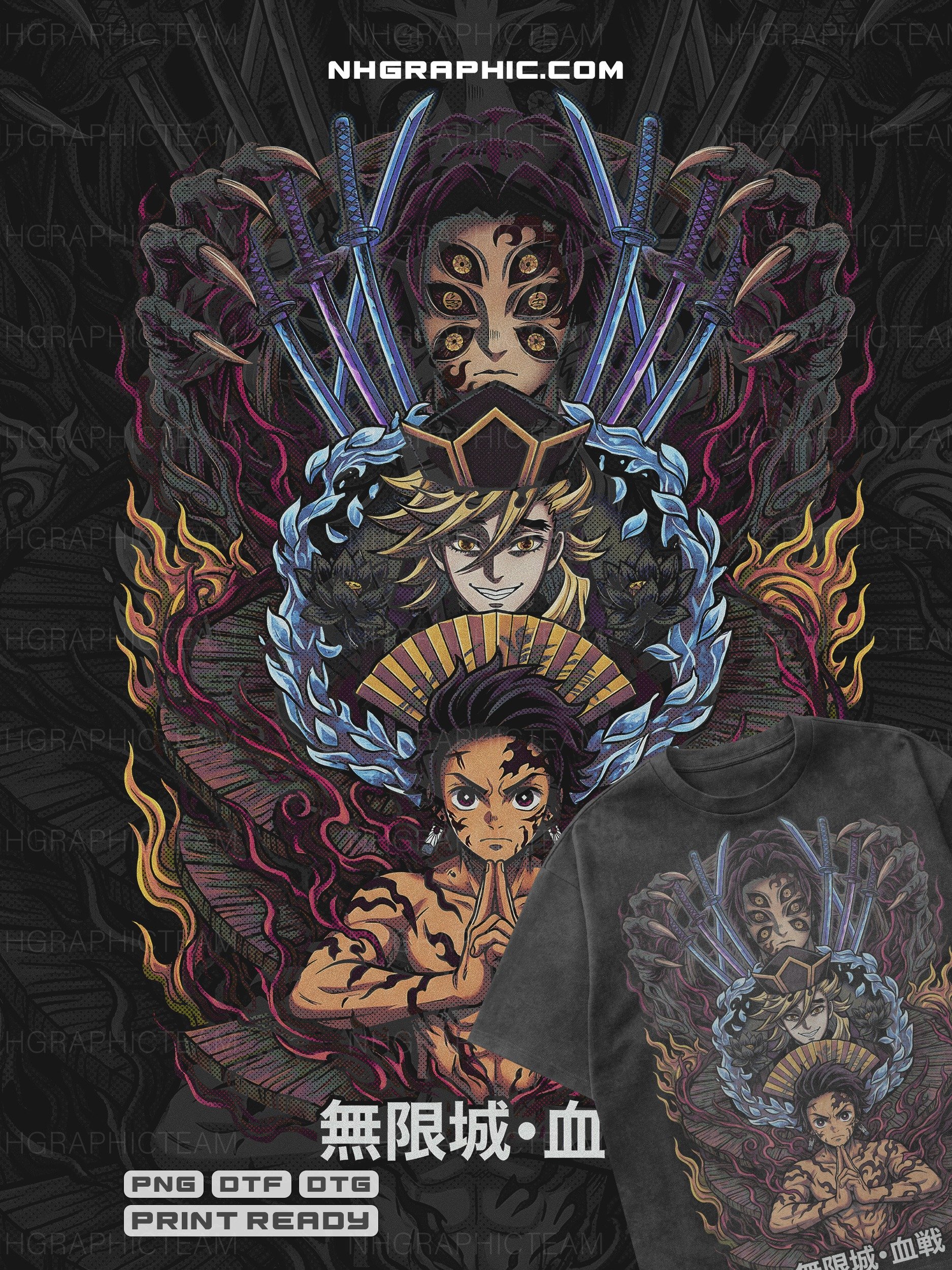 16 Exclusive Demon Slayer Halftone Shirt PNGs product image (10)