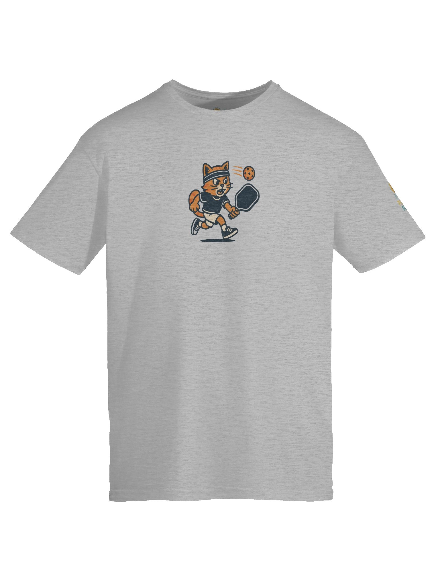 Pickleball Power Cat T-Shirt – Funny Unisex Tee with Fierce Orange Tabby Pickleball Smash Chest Print product image (9)