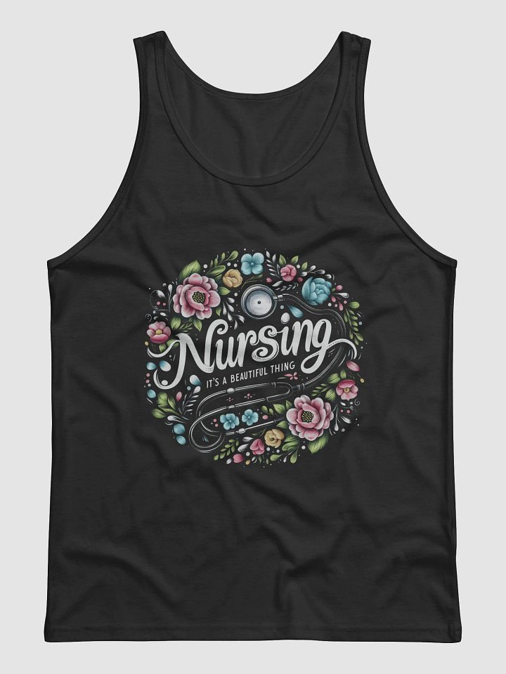 Nursing is a Beautiful Thing Tank, Floral Nursing Stethoscope product image (1)