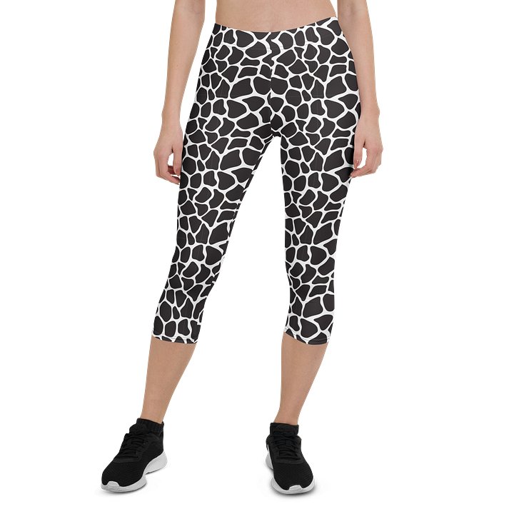 Comfortable Capri Leggings with Bold Black Animal Print product image (1)